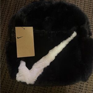Nike Furry Black Backpack with White Swoosh